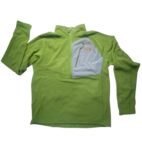The North Face Men’s Glacier 1/4 Zip Fleece Pullover Green Gray Size Large - Picture 1 of 11
